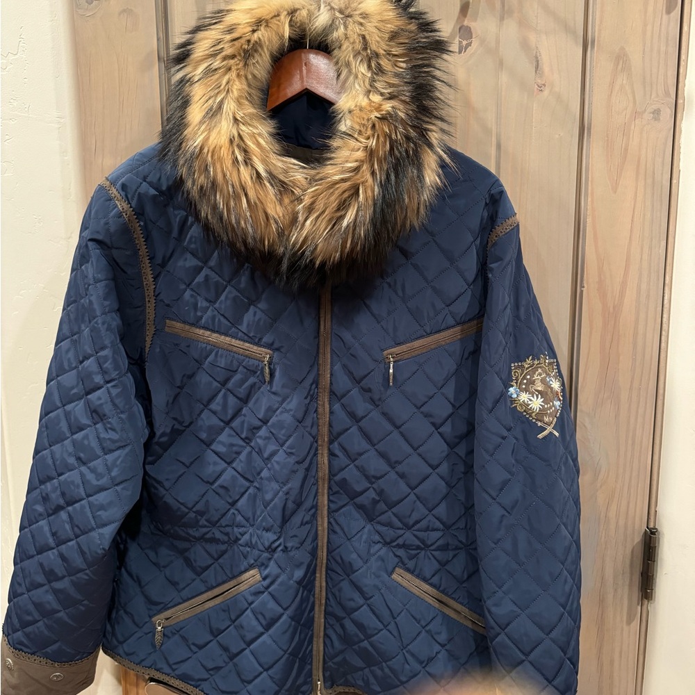 M Miller Strella Coat with Racoon fur collar